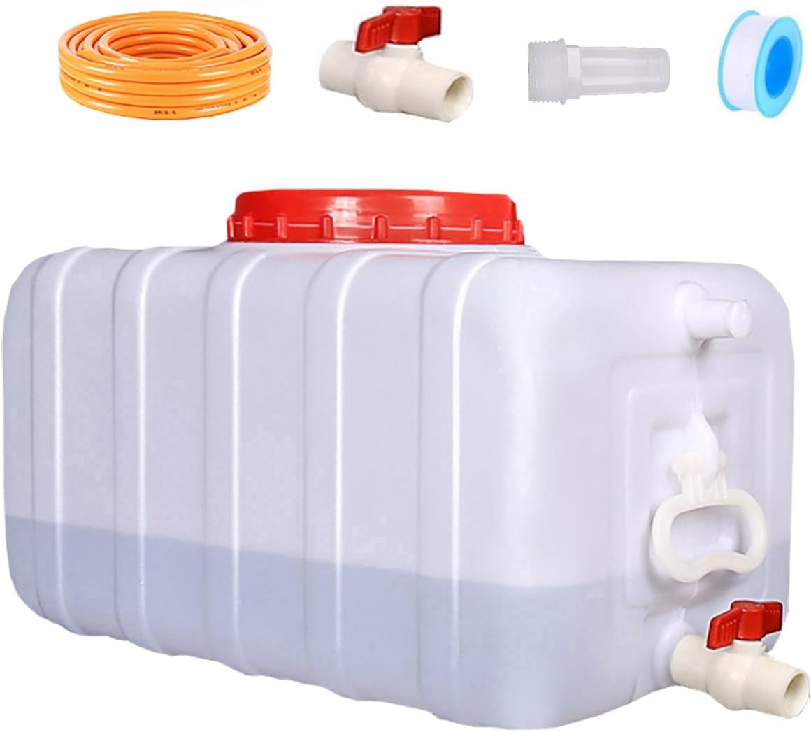 Portable Water Tank Water Storage Tank for Camping with Spigot Hose Plastic Water Container Water Storage Container for Emergency Water Storage Hiking Outdoor(Size:13gallon / 50L)