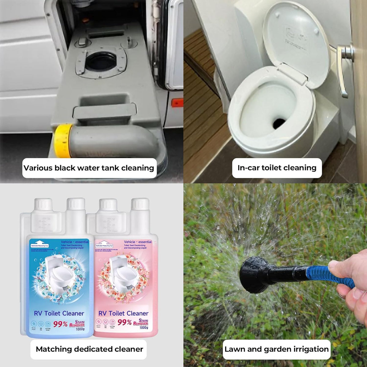 RV Flexible Swivel Stick, 60 Inch RV Tank Wand Tank Sprayer Wand with Backflow Prevent Valve Leak-Proof for RV Black Water Tank Cleaning Household Toilet & Garden Irrigation. (23.99inch)