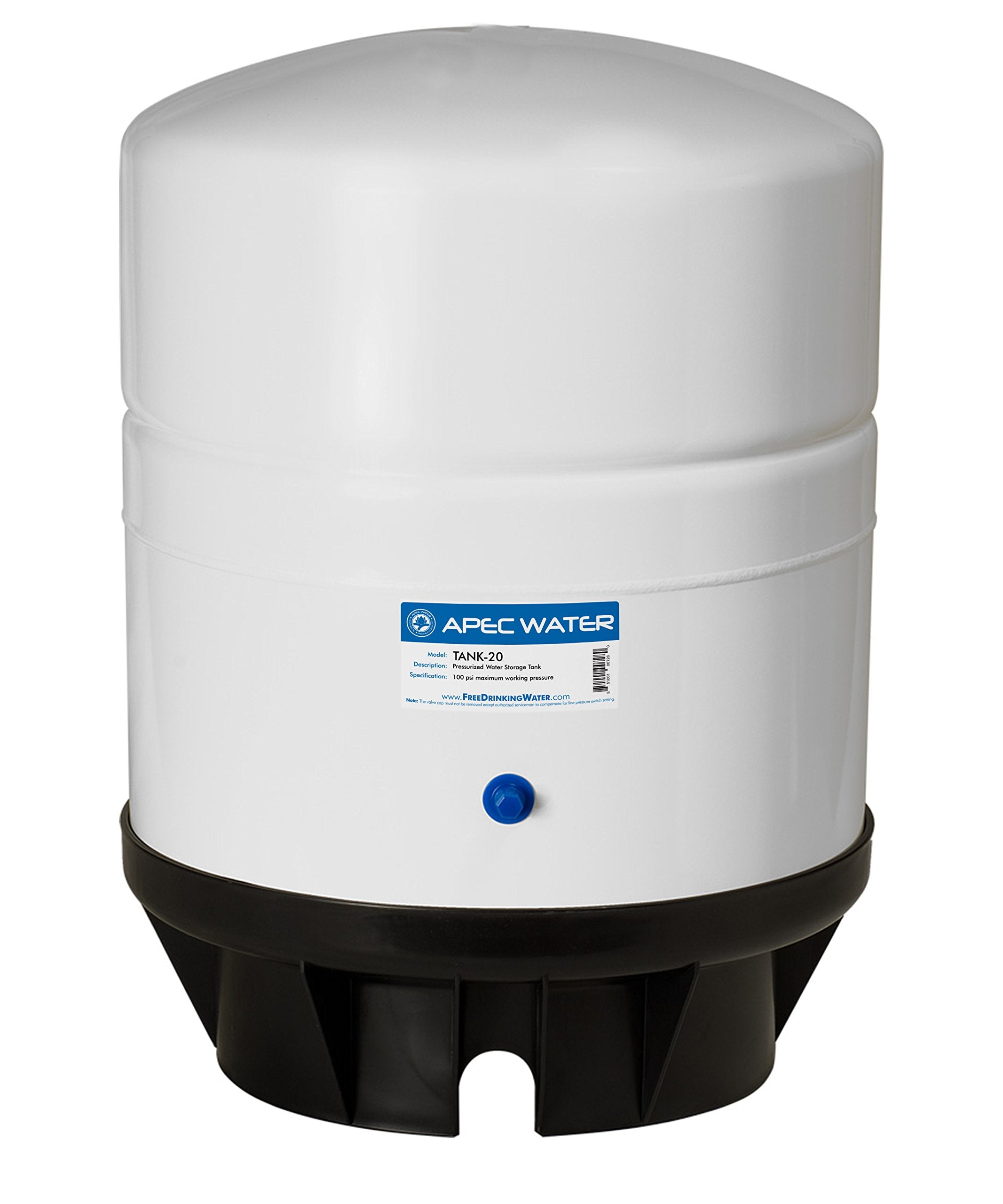 APEC Water Tank-4, 4 Gallon Pre-Pressurized Water Storage Tank | Holds Up to 3.2 Gallons, Food Grade Bladder, Efficient Discharge Options, 1/4 Inch Male Pipe Thread